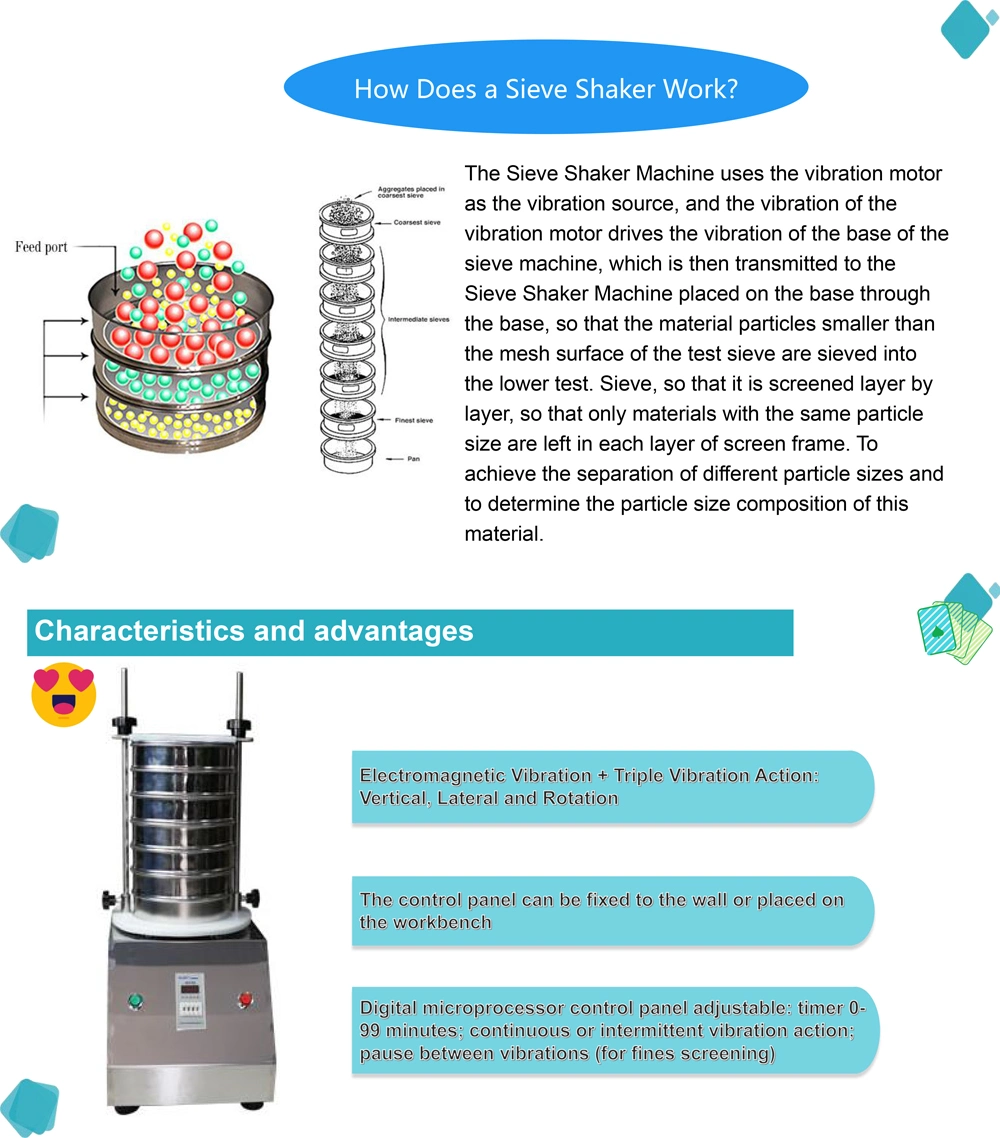 200 mm Analytic Lab Standard Stainless Steel Mesh Zeef Test Sieve Shaker