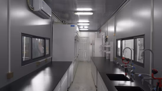 Utilizado para preparación de muestras en áreas remotas de minería/ensayo de fuego/laboratorio móvil húmedo en contenedores